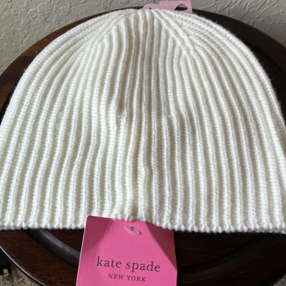 Kate Spade: French Cream Faux Pearl Beanie Hat- winter-one size - Picture 11 of 16